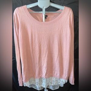 Torrid- Pink Lace Hem Women's Top